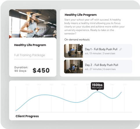 Exercise program screens