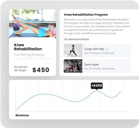 Rehabilitation program app screen