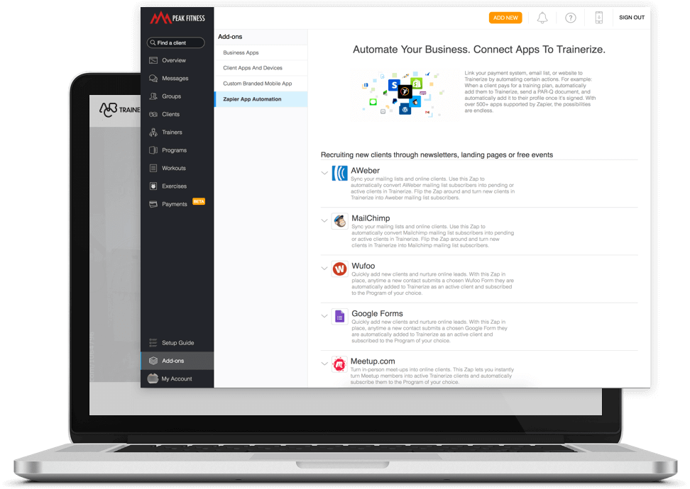 ABC Trainerize integration Zapier